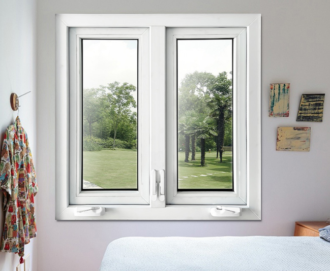 UPVC 60-series crank-operated French casement window