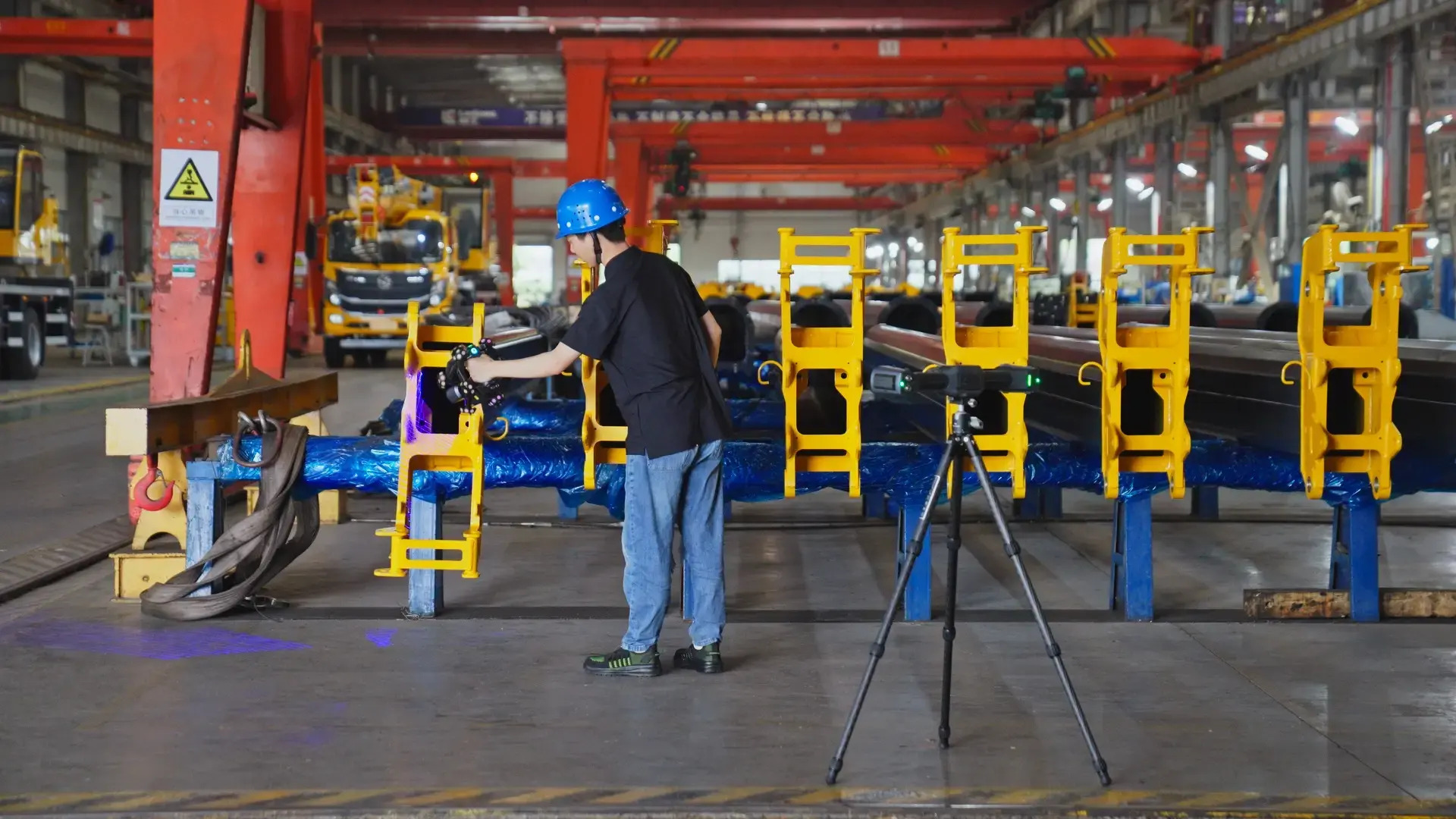 3D scanning large scale construction workpieces for quality control inspection