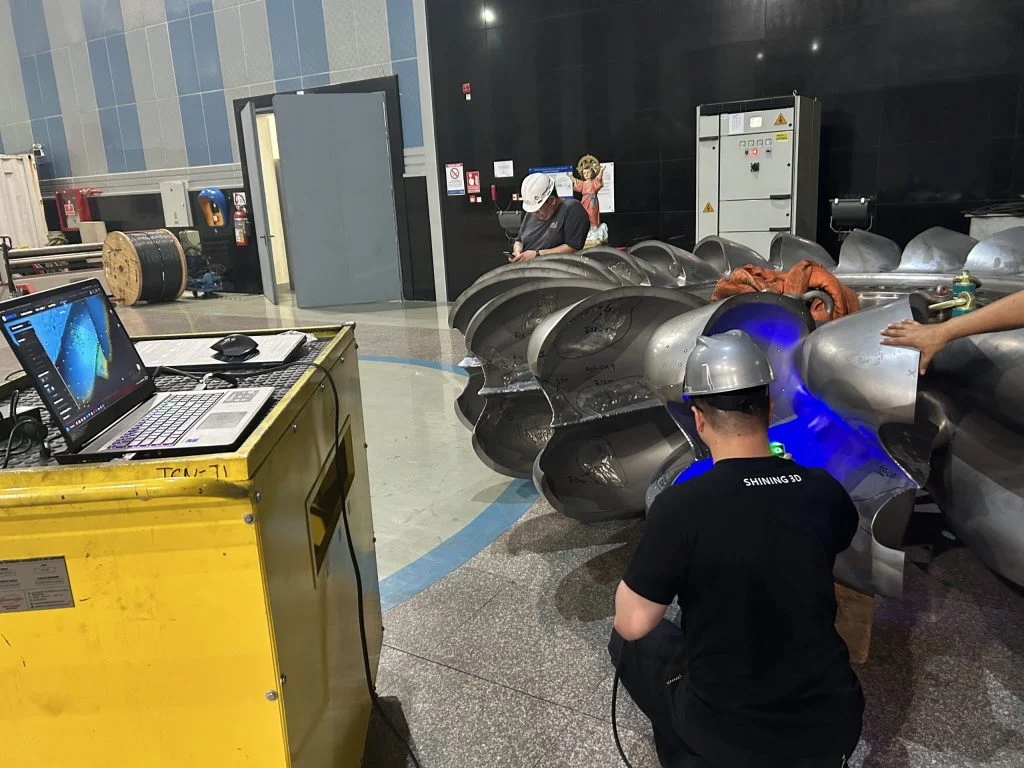3D scanning a hydro turbine for wear quantification and repair planning