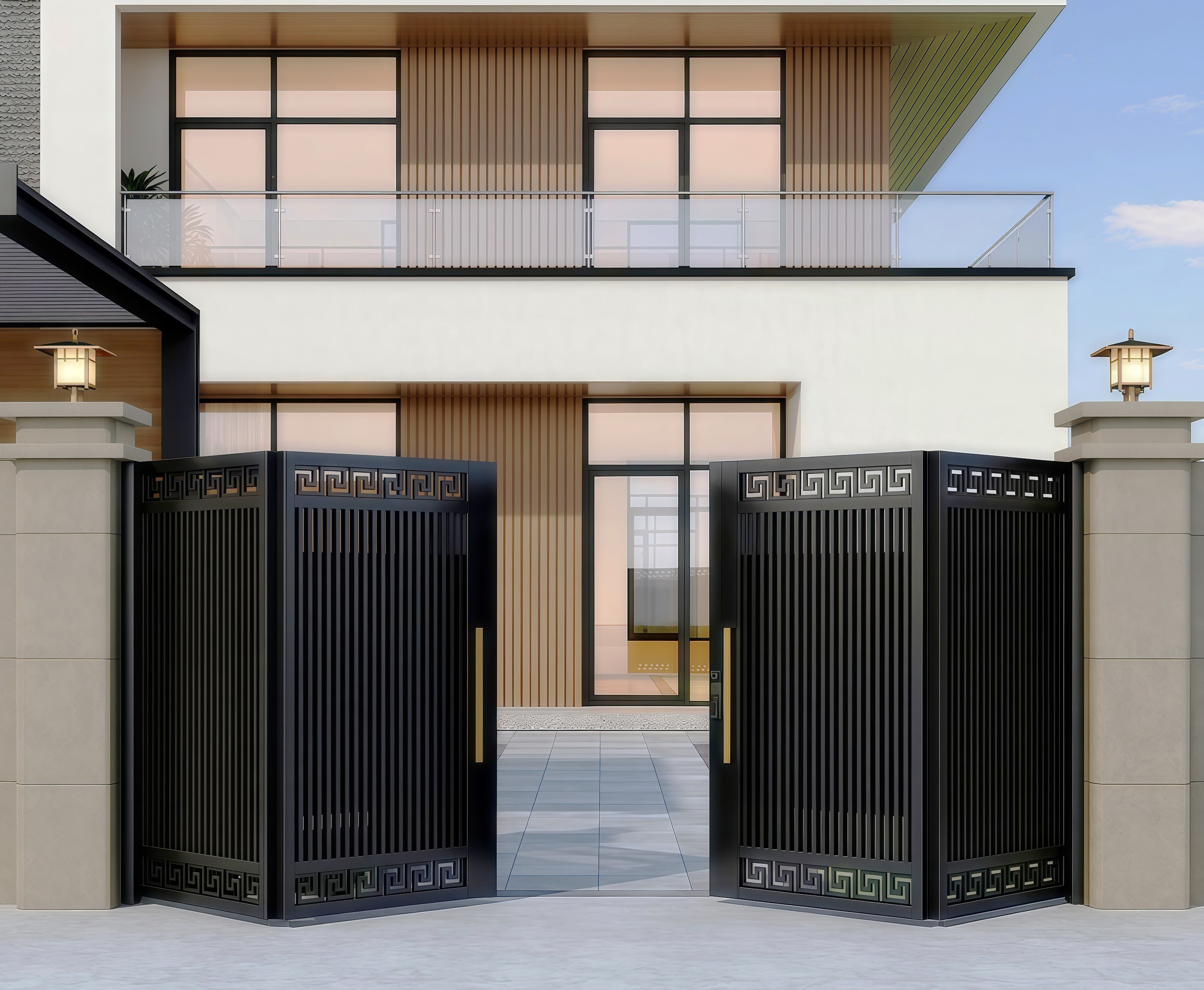automatic aluminum bi-fold gate