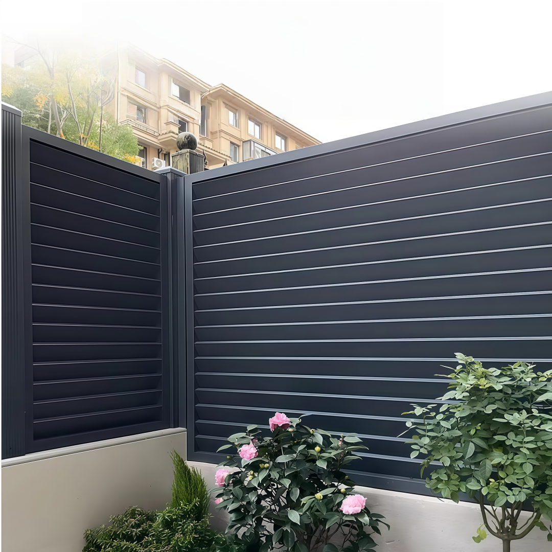 aluminum louvered fence panels