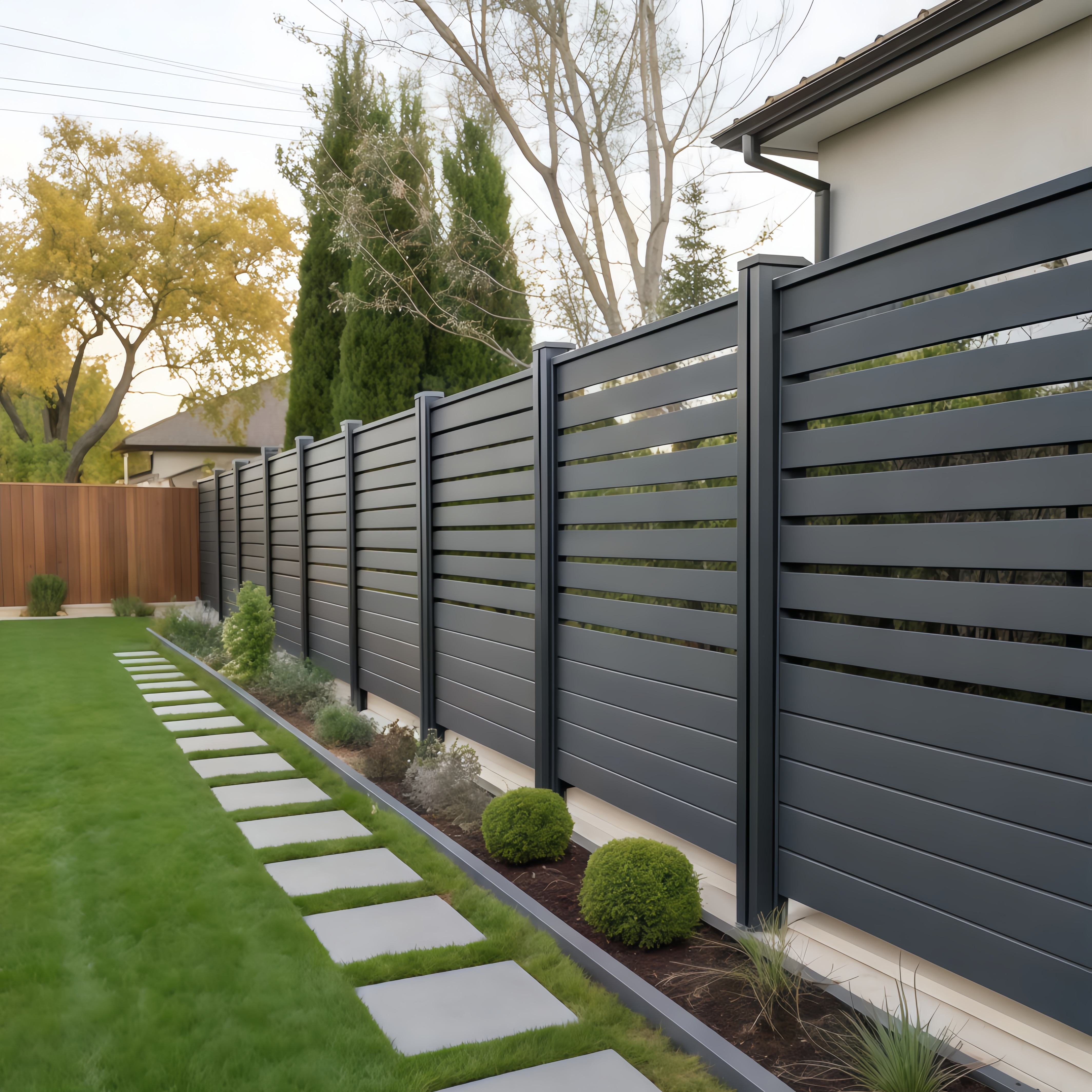aluminum horizontal slat fence