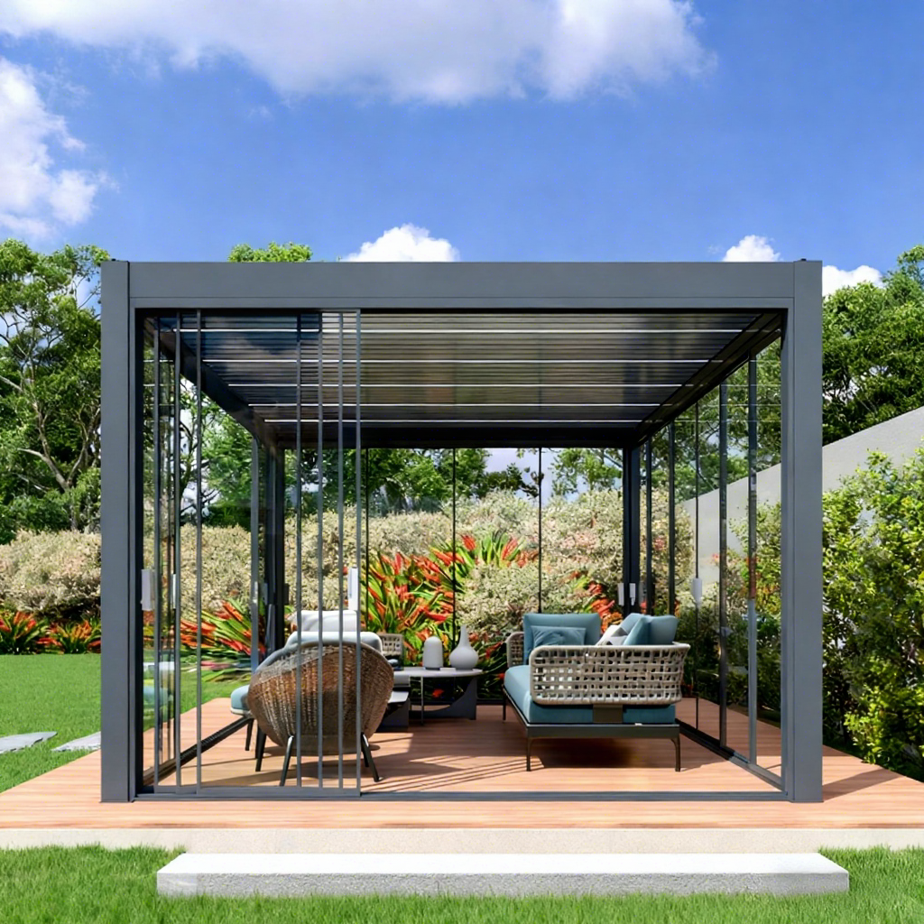 motorized louvered pergola