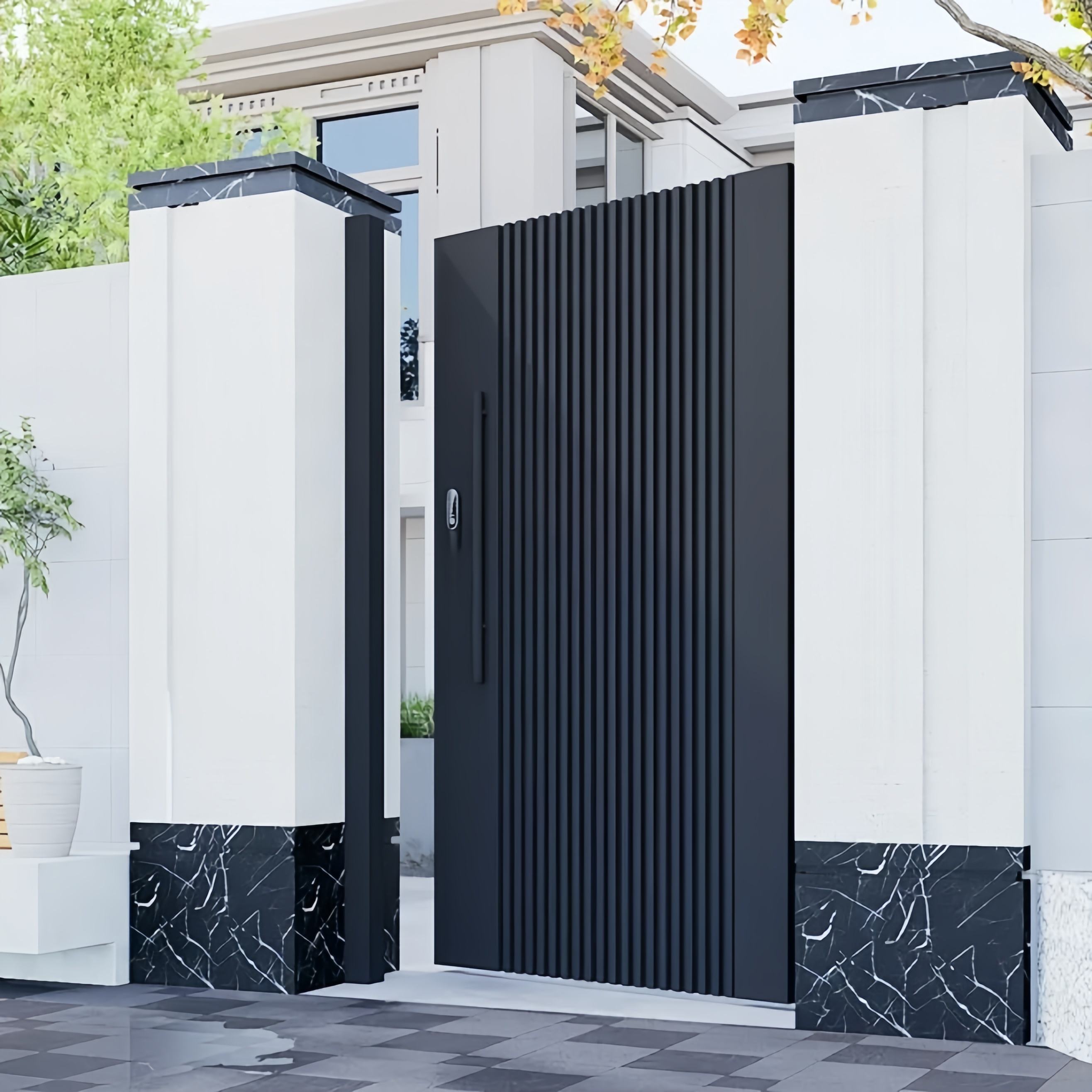 single aluminum gate with smart locked