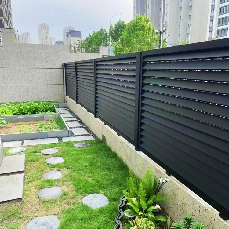modern louvered privacy fence