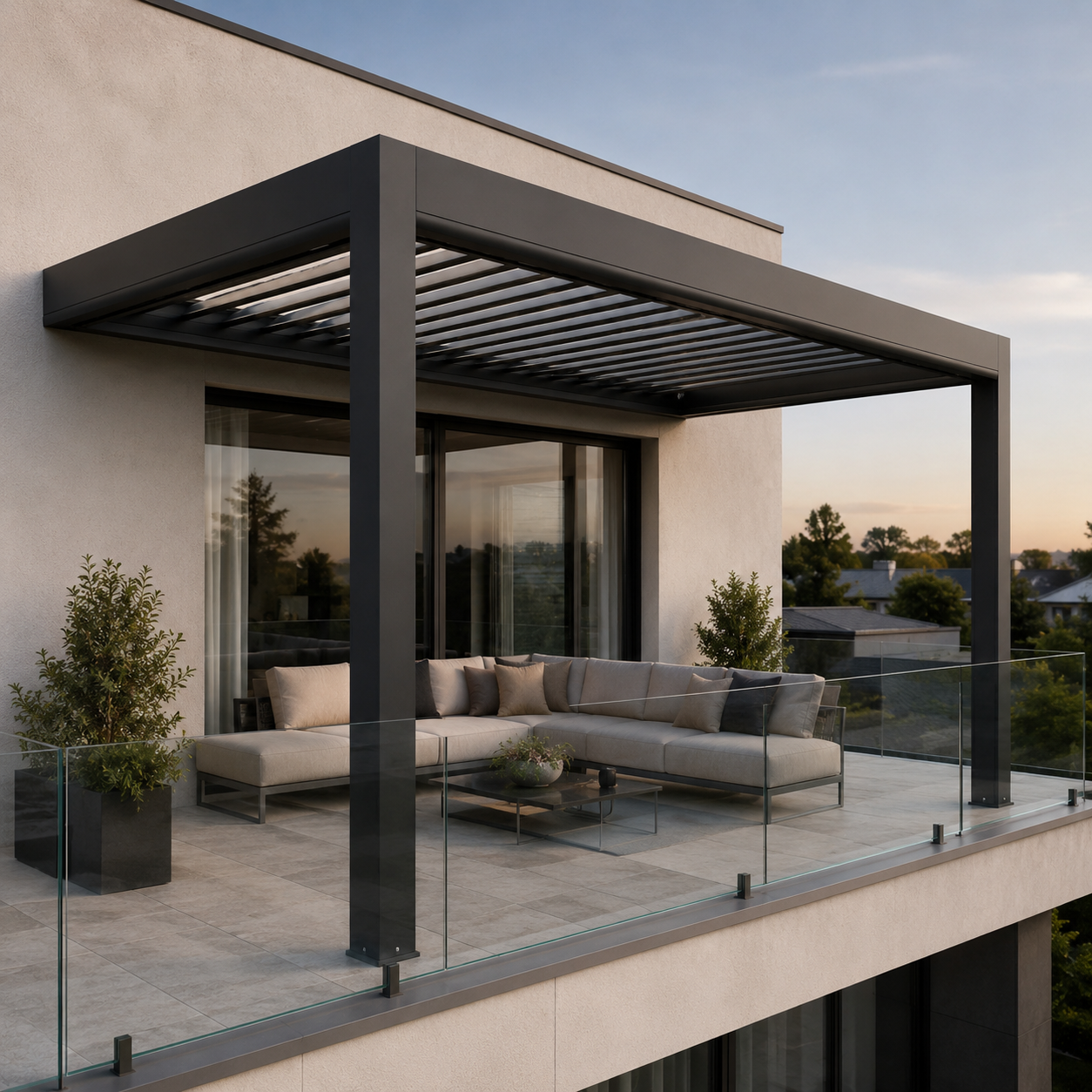 aluminium pergola wall mounted