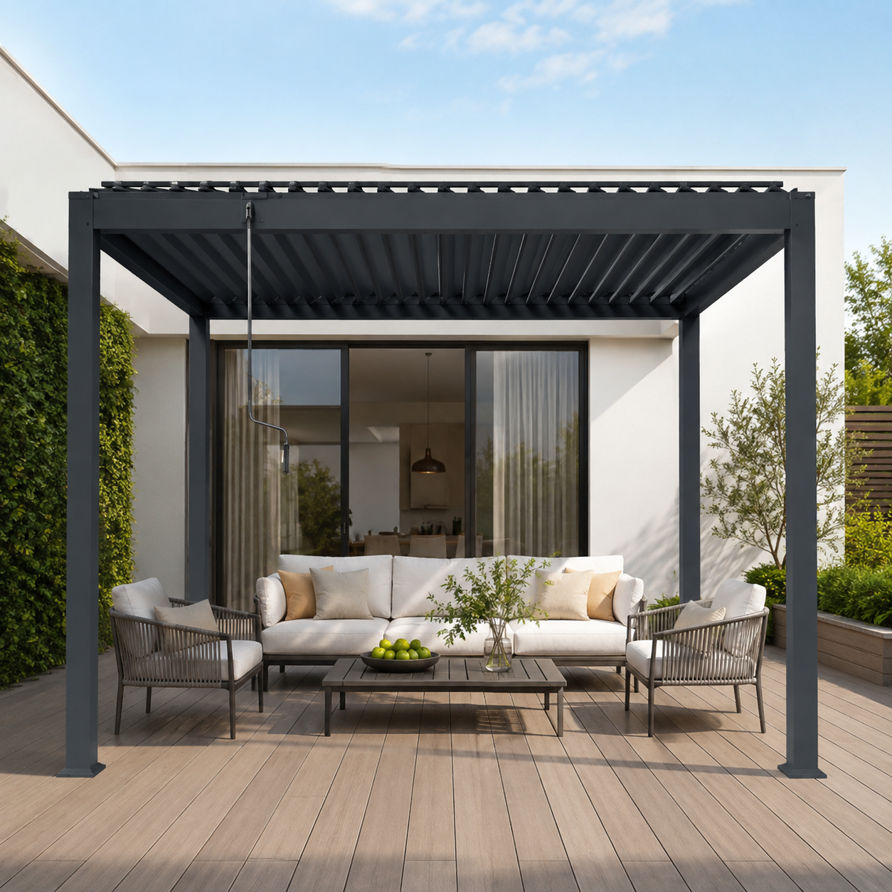 manual waterproof aluminum pergola