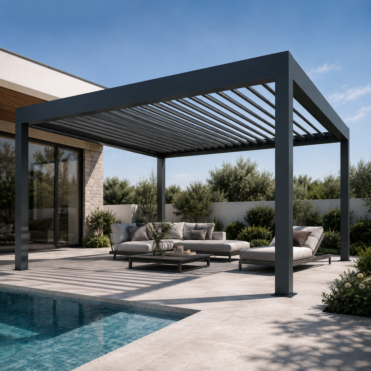 motorized aluminum pergola