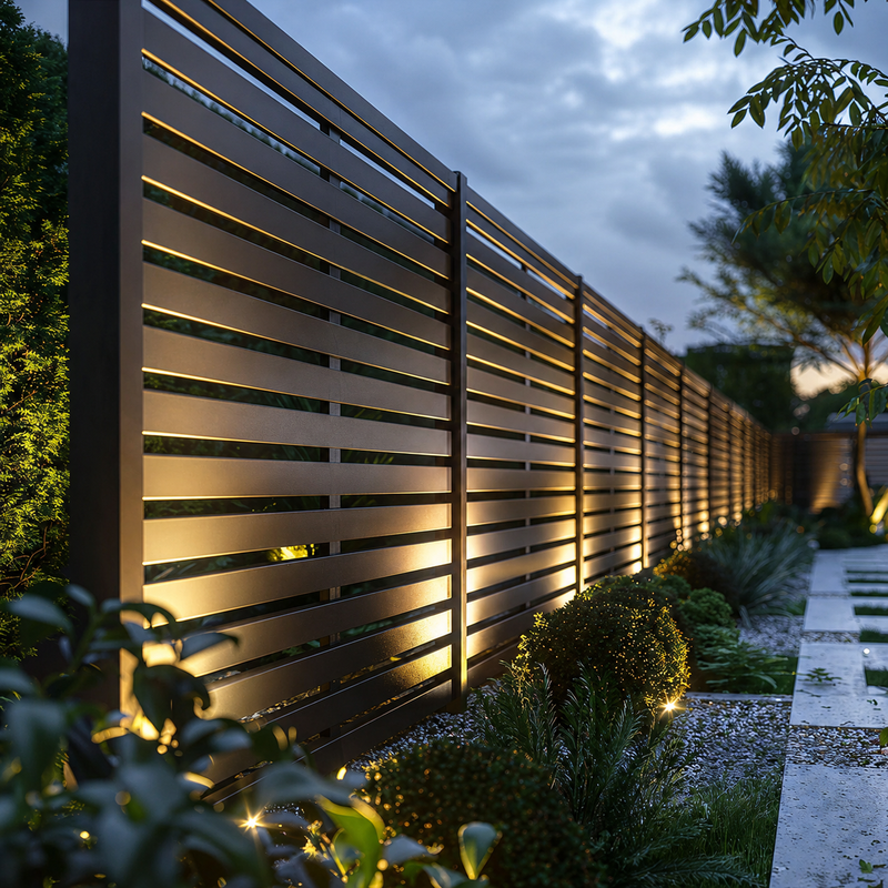 Modern Horizontal Aluminum Slat Fence Panels Powder Coated Privacy Garden Fencing with Custom Slat Spacing