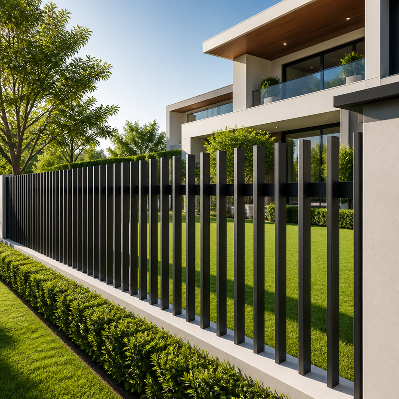 Modern Vertical Aluminum Slat Fence Panels Powder Coated Privacy Garden Fencing with Custom Slat Spacing