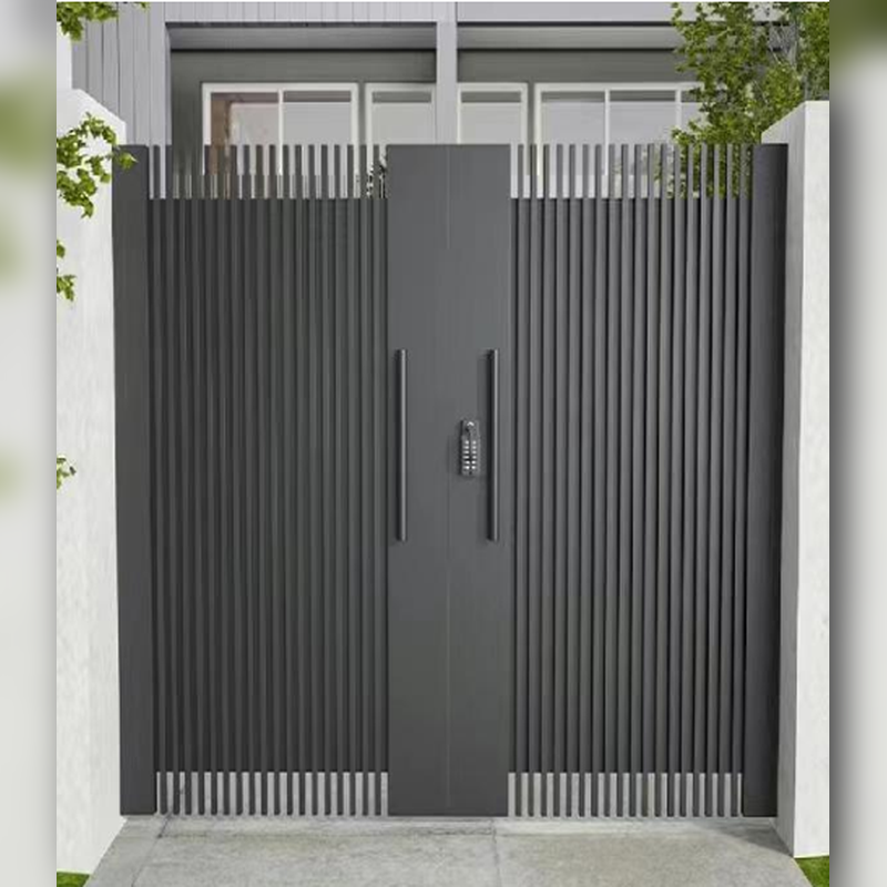 Custom Size Aluminum Double Swing Gate Motorized Driveway Entrance Gate with Smart Access Control for Villa Courtyard 