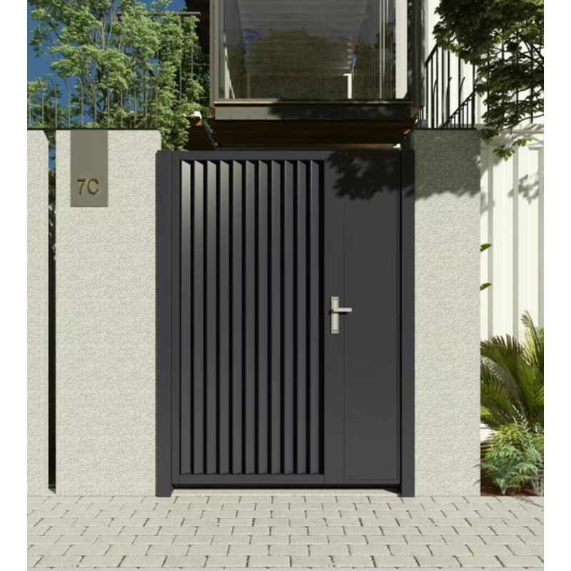 Aluminum Pedestrian Gate with Smart Lock Fingerprint Face Recognition Garden Courtyard Entrance Gate