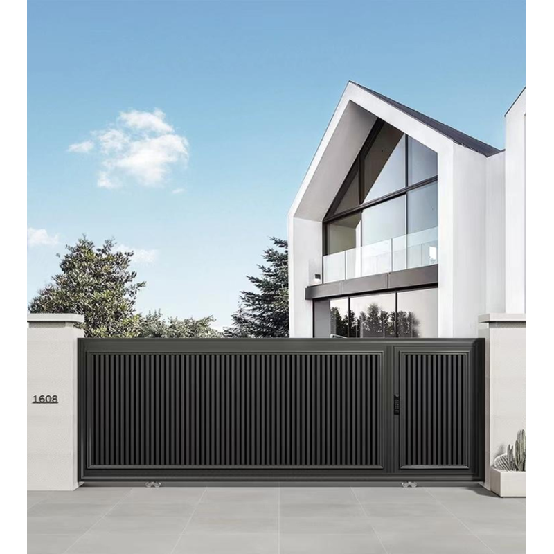Aluminum Sliding Gate Motorized Driveway Entrance Gate with Smart Access Control for Villa Courtyard 