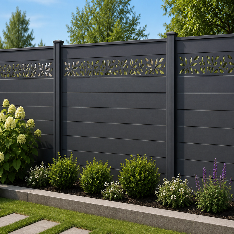 Decorative Laser-Cut Aluminum Privacy Fence 6063-T5 Powder Coated Outdoor Garden Fence with Geometric Floral Patterns