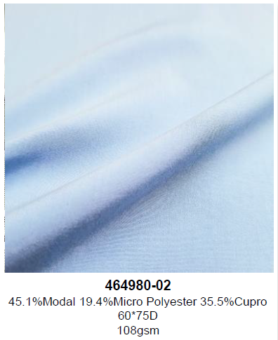 464980-02 45.1% Modal 19.4% Micro Polyester 35