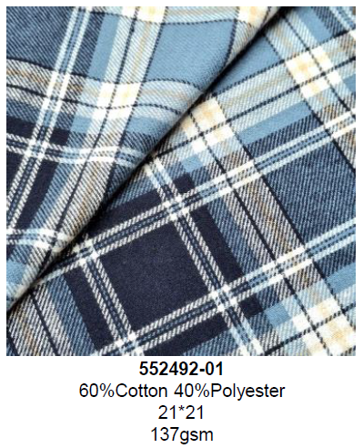 552492-01 60% Cotton 40% Polyester Flannel