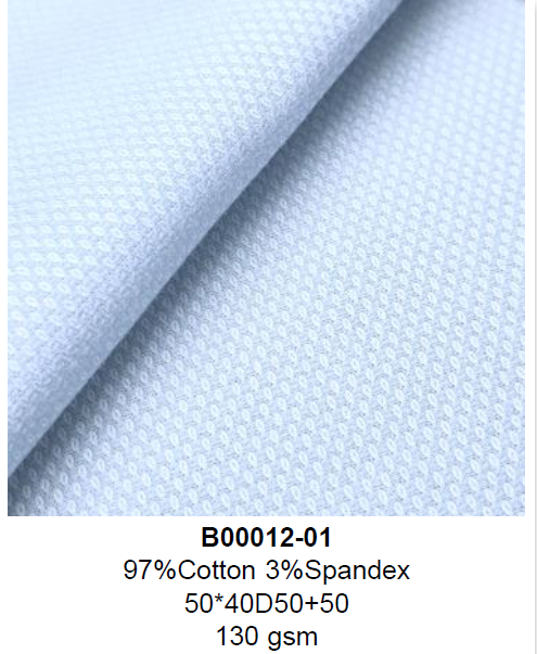 B00012-01 97% Cotton 3% Spandex Dobby