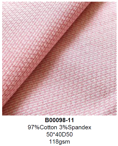 B00098-11 97% Cotton 3% Spandex Dobby