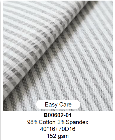 B00602-01 98% Cotton 2% Spandex Easy Care