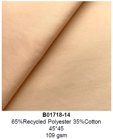 B01718-14 65% Recycled Polyester 35% Cotton