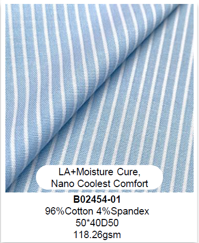 B02454-01 96% Cotton 4% Spandex Cooling Comfort