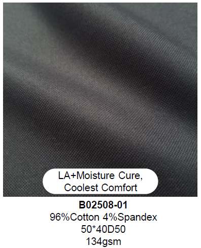 B02508-01 96% Cotton 4% Spandex Cooling Comfort