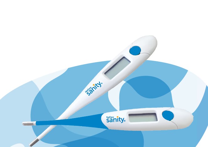 Electronic thermometer product pair for homecare distribution and OEM programs