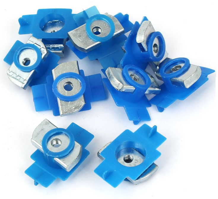 Channel nuts with plastic