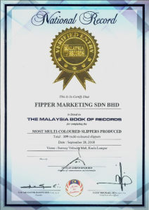 The Malaysia Book of Records‑Most Multi‑Coloured Slippers Produced
