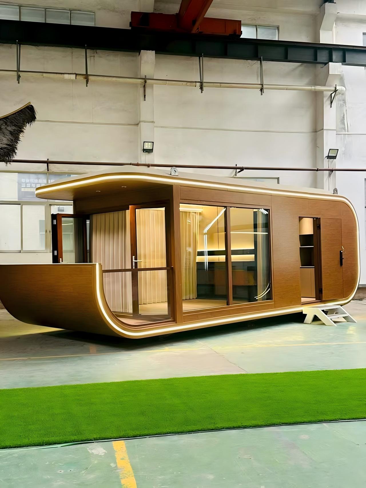 Light-steel mobile modular house used as a holiday cabin