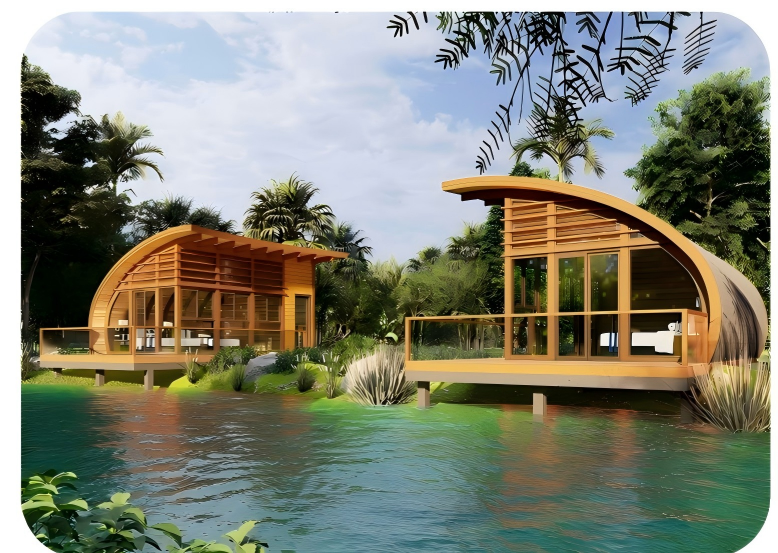 Floating Wooden Modular House
