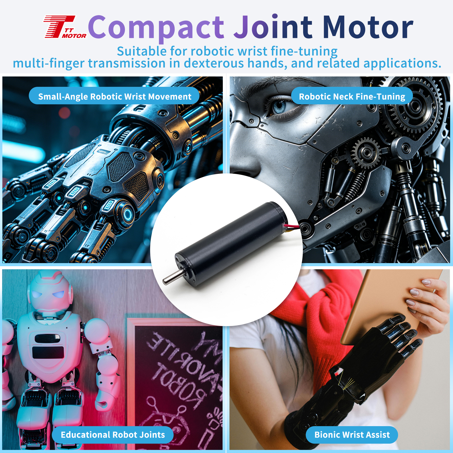 Robot joint application scene driven by miniature brushless and coreless motors