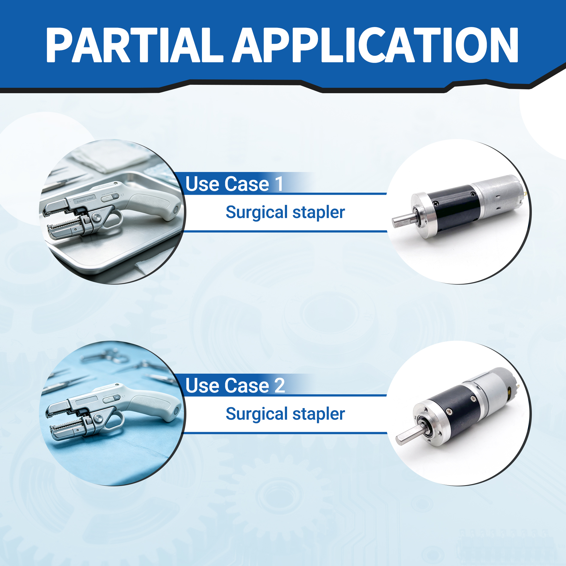 Application scene for miniature gear motors in medical and precision instrument equipment