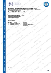 EU Quality Management System Certificate (MDR)