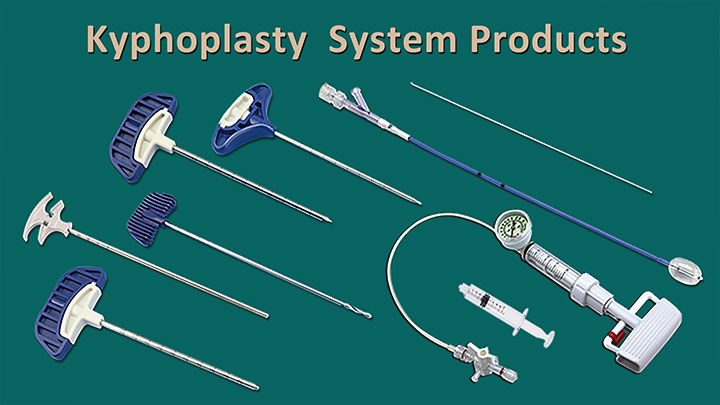 Changmei kyphoplasty tool kit with puncture devices, bone drill, and cement filling devices