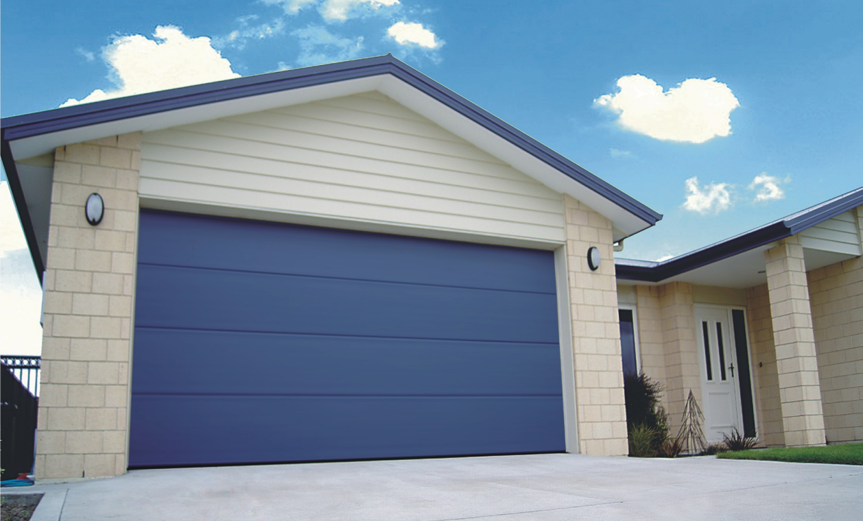 American  Modern Flush-Panel Sectional Garage Door with Windows