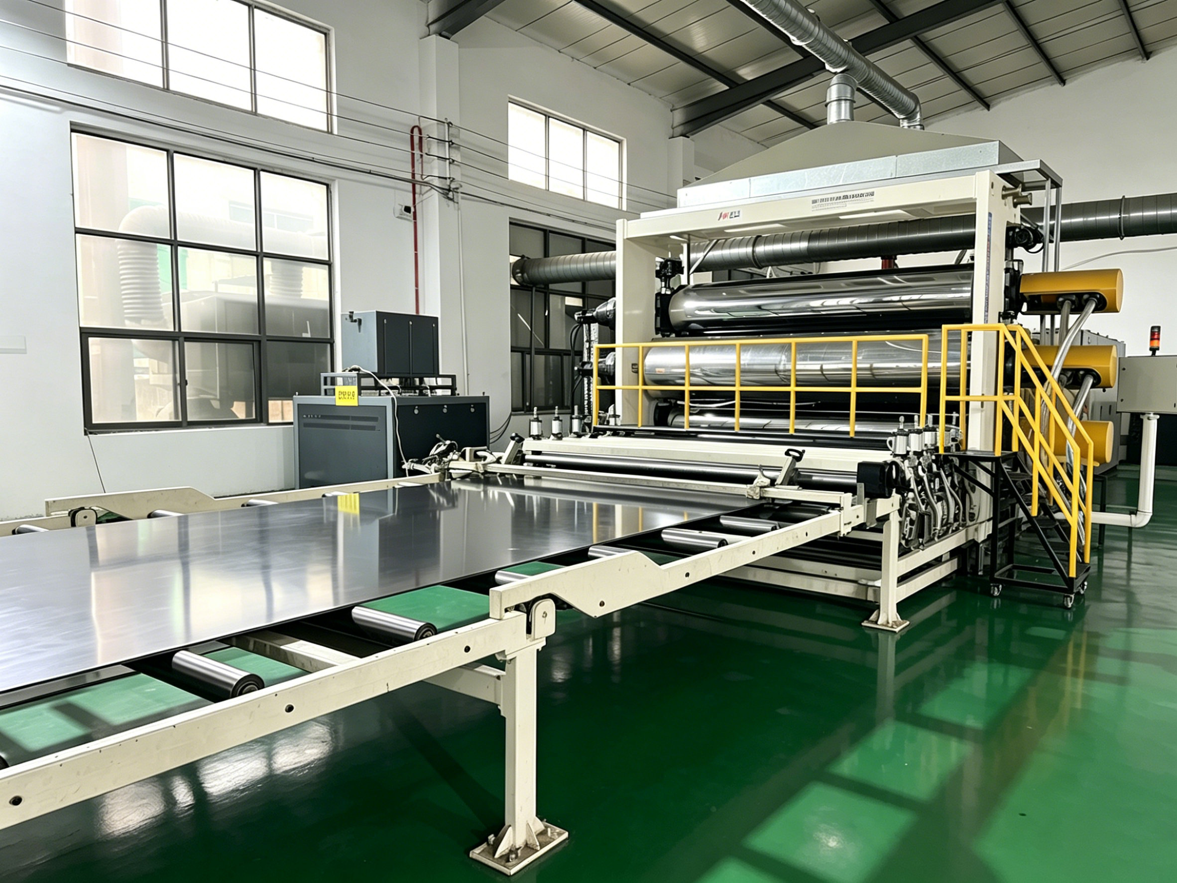 Extrusion production line manufacturing HDPE sheet
