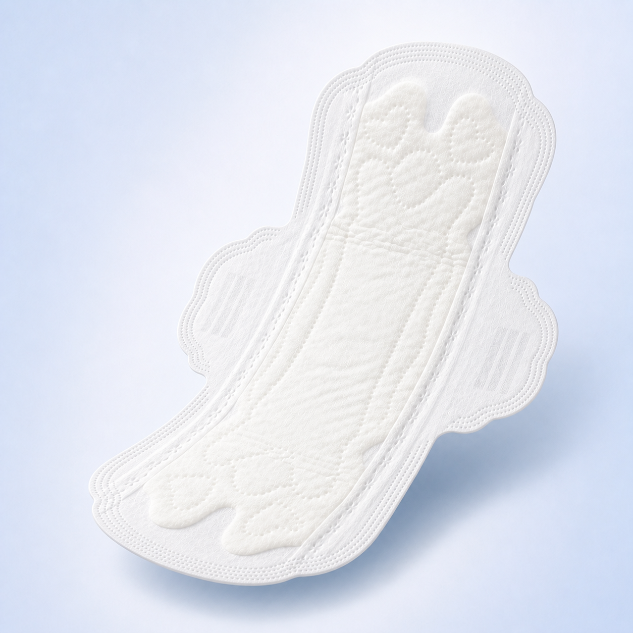 Biodegradable organic sanitary pads with organic cotton topsheet - NU07 product series
