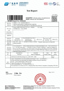 Amyas Fabric Skin Allergy Test Report - Report No. 252004820