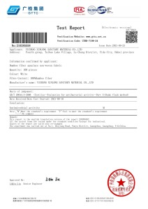 Bamboo Fiber Antimicrobial Activity Test Report - GB/T 20944 - Report No. 210285558