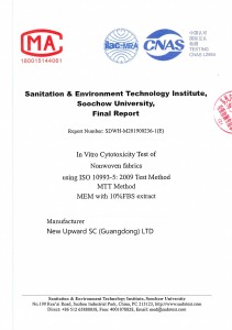 In Vitro Cytotoxicity Test Report for Non‑woven fabrics