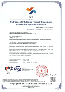 Certificate of Intellectual Property Compliance Management System Certification