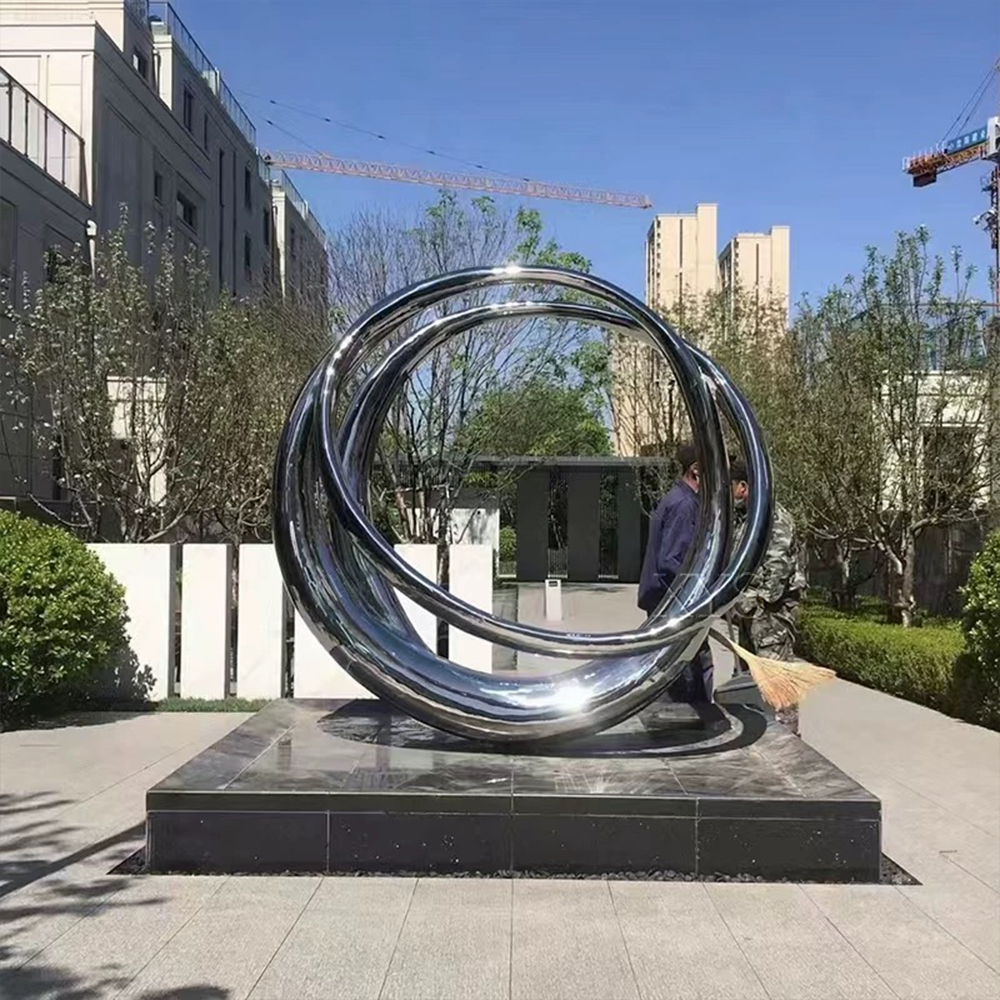 Large-Scale 304 Stainless-Steel Landscape Sculpture by Jiangsu Xinyesheng Sculpture Co., Ltd