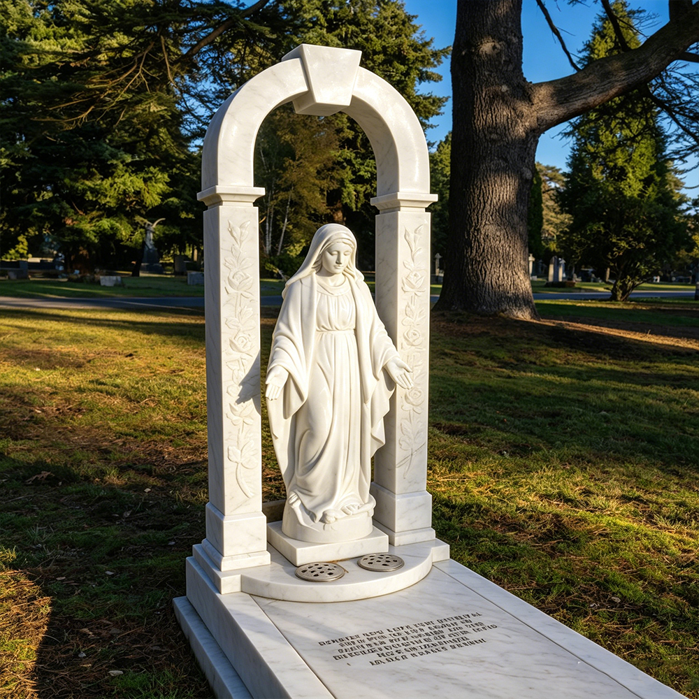 Religious Statue Tombstone