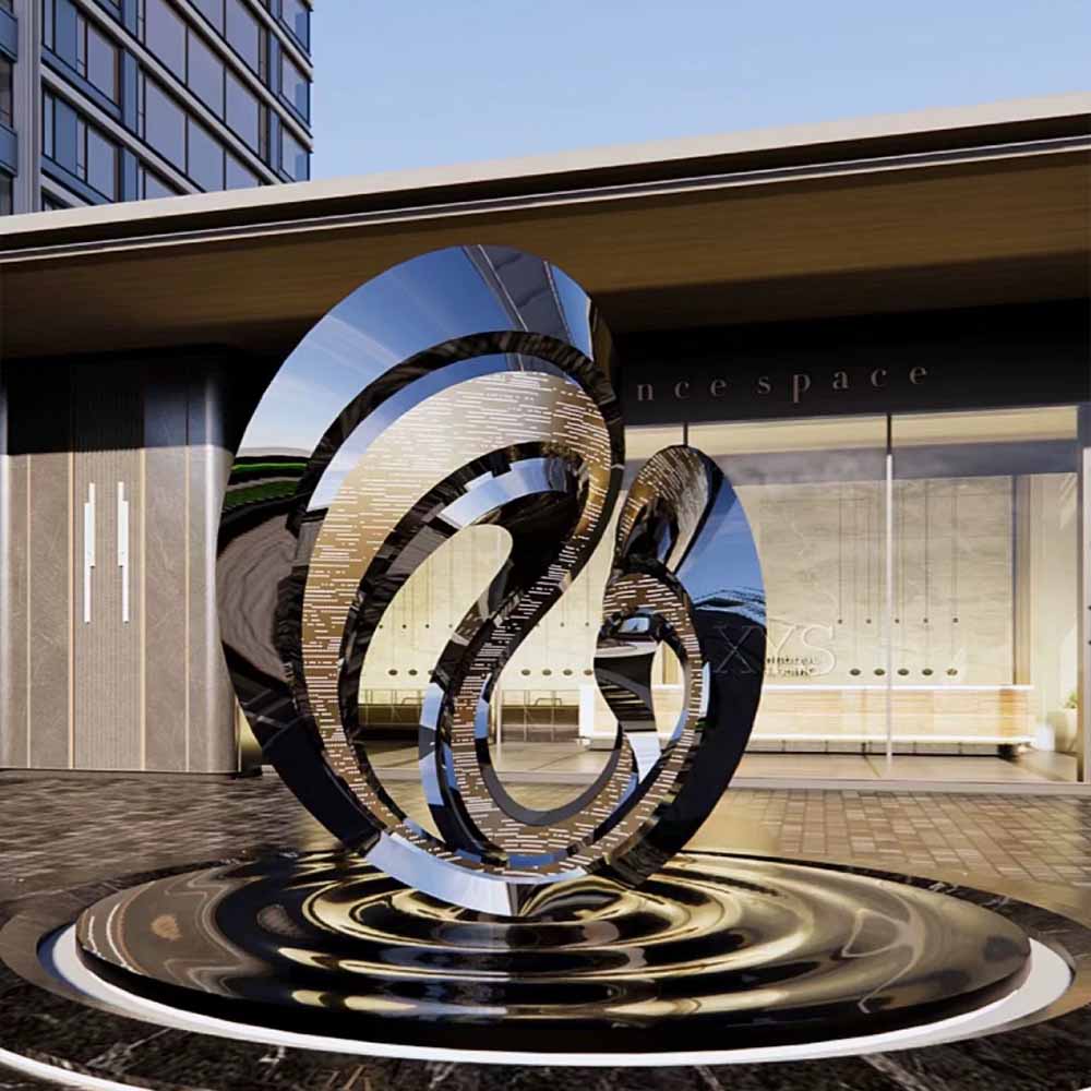 Large-scale 304 stainless steel landscape sculpture