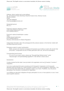 Germany Packaging Act (LUCID) Registration Certificate