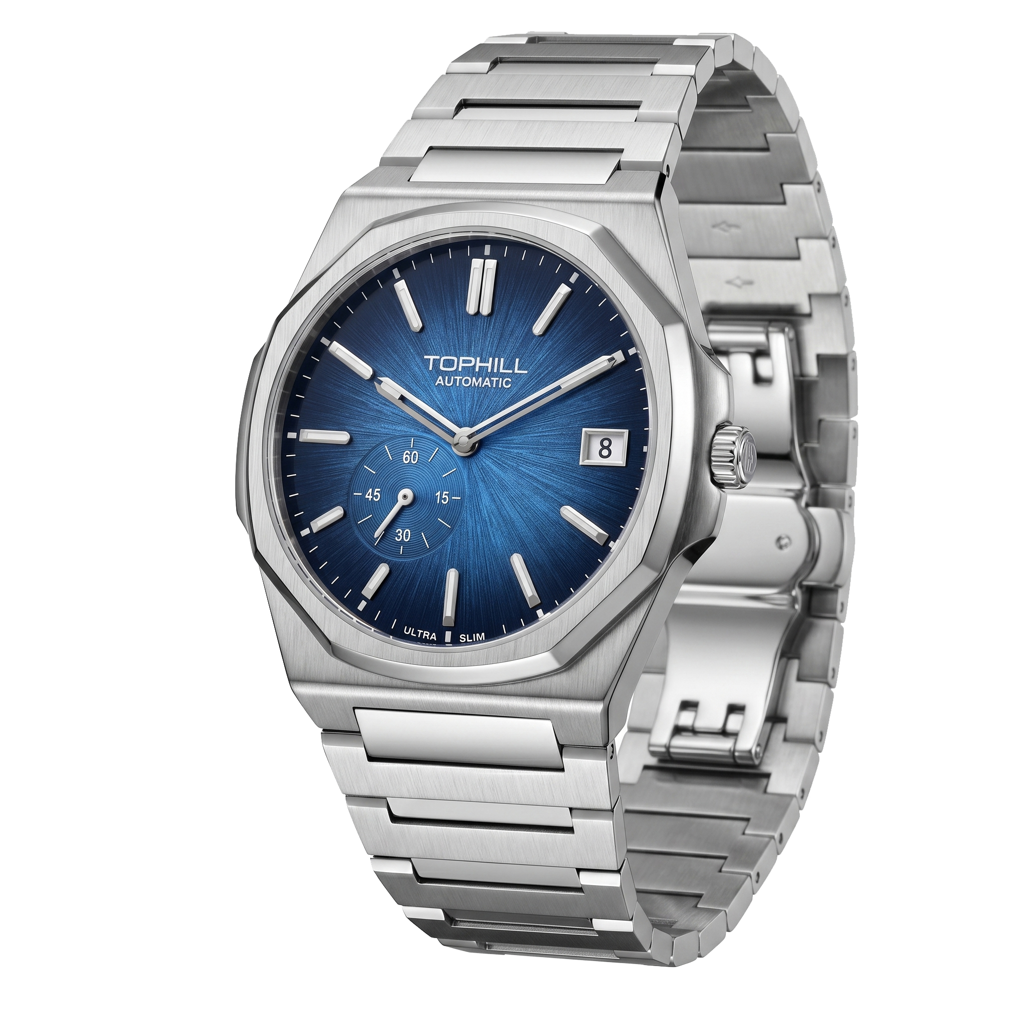 Ultra-slim Manual Winding Mechanical Wristwatch-Dark blue dial