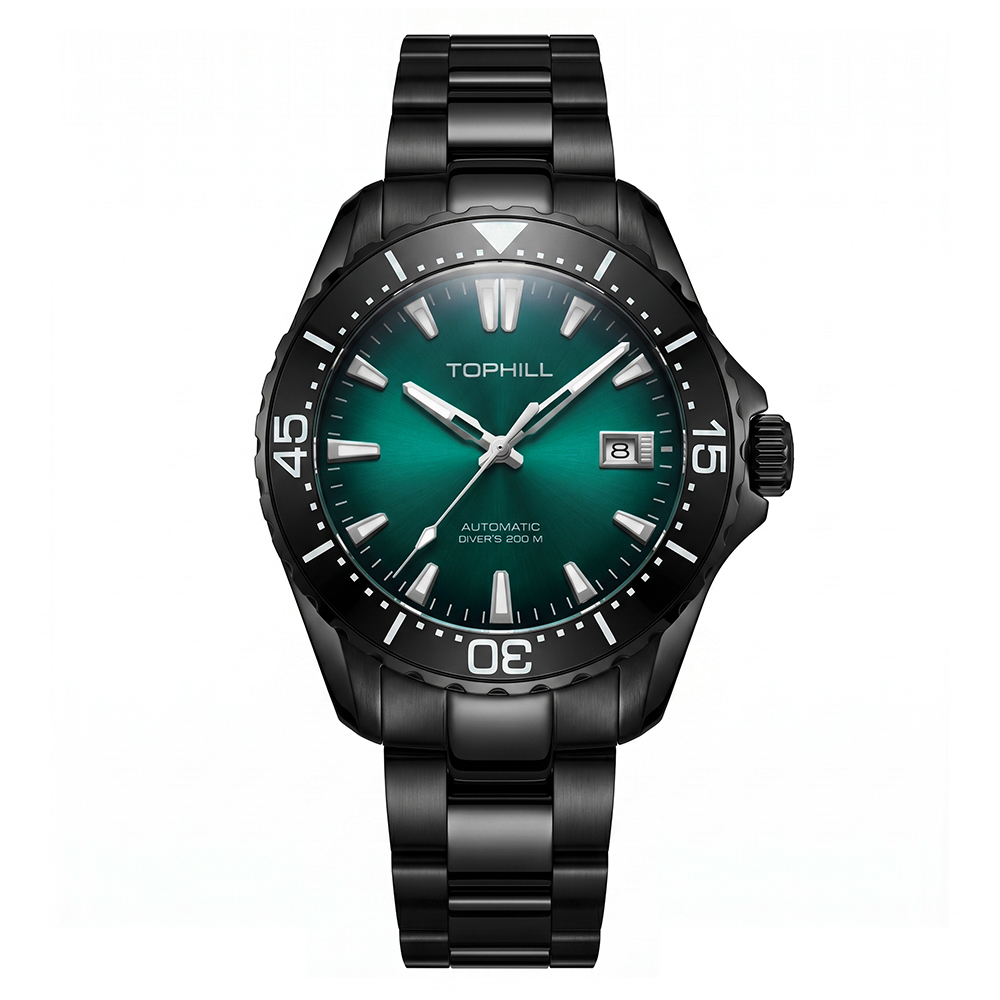 PVDBlack with green dial