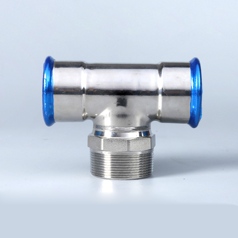 Stainless Steel Press‑Fit Male Thread Tee