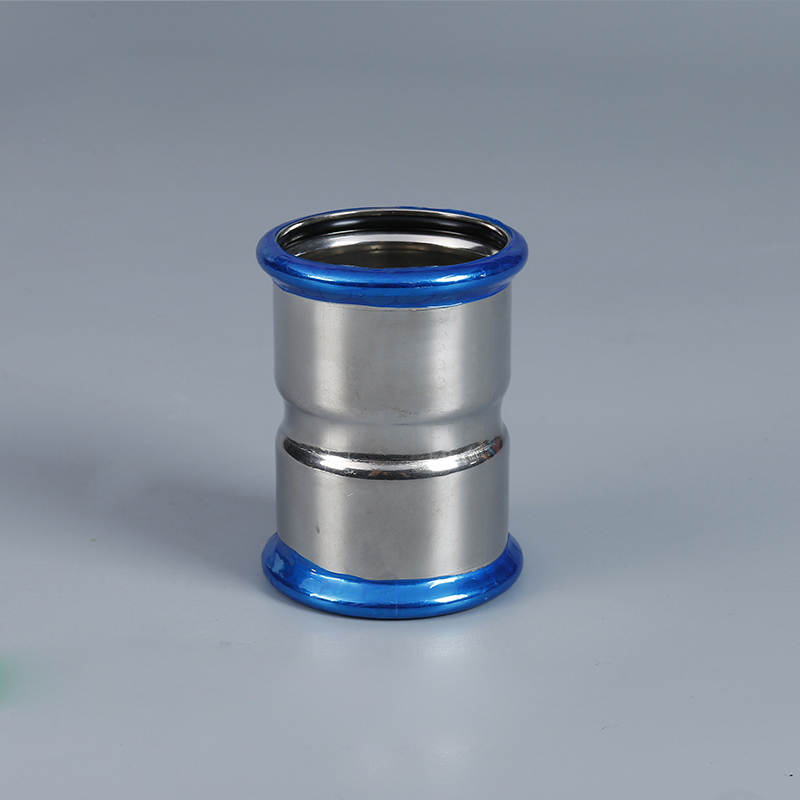 Stainless steel press-fit equal coupling for straight pipe connection